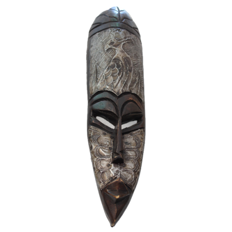 Small Hand Carved African Wooden & Metal Masks