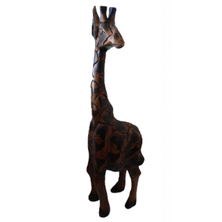 African Wood Carved Large Giraffe