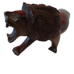 African Wooden Hand Carved Lion