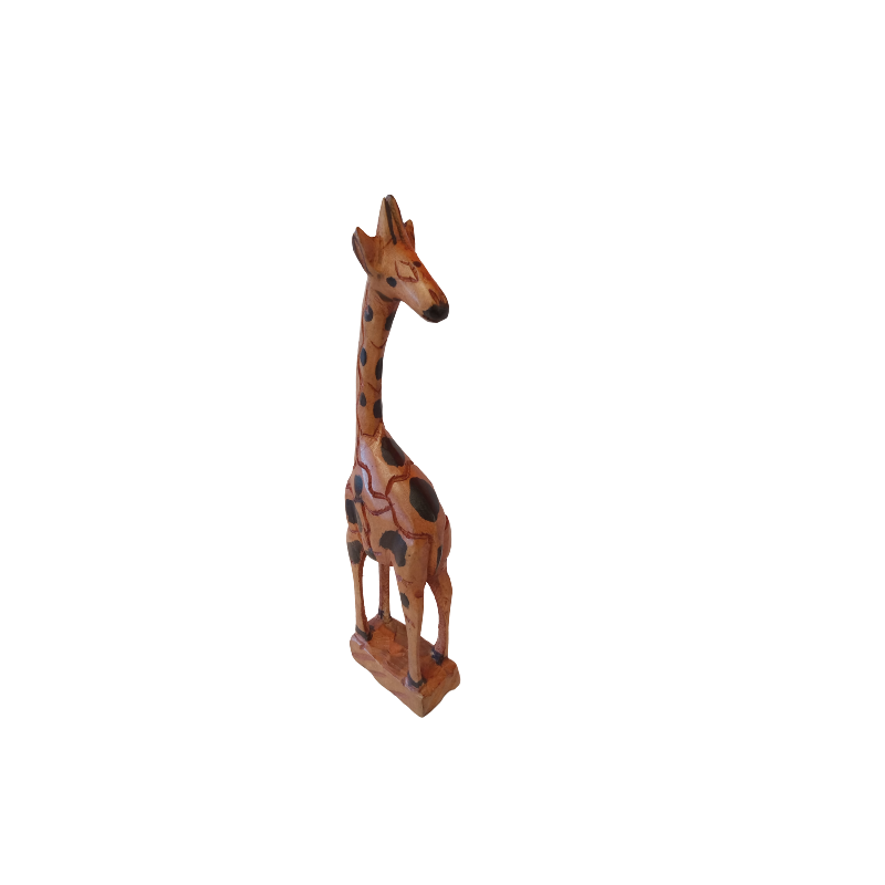 African Wood Carved Small Giraffe
