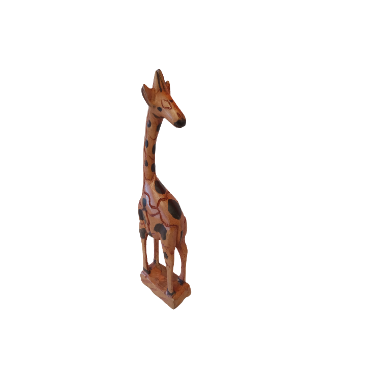 African Wood Carved Small Giraffe