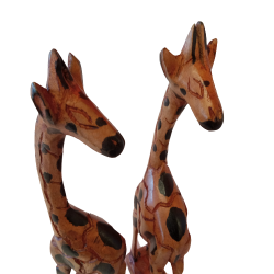 African Wood Carved Small Giraffe