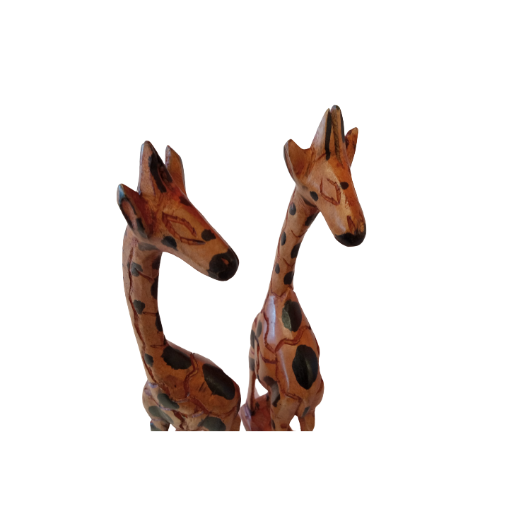 African Wood Carved Small Giraffe