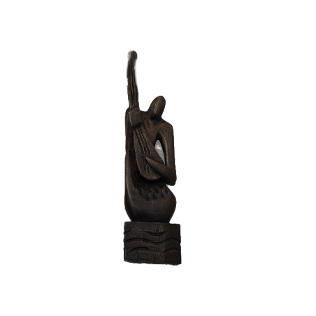 West African Instrument Player Carving