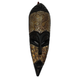 Small Hand Carved African Wooden & Metal Masks