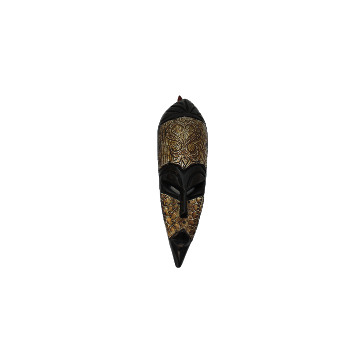 Small Hand Carved African Wooden & Metal Masks