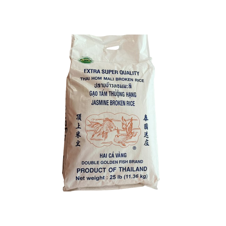 Double Golden Fish Jasmine Broken Rice 25LB