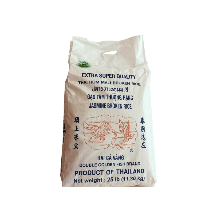 Double Golden Fish Jasmine Broken Rice 25LB