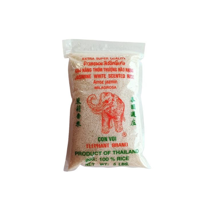 Elephant Jasmine White Scented Rice (5 LBS)