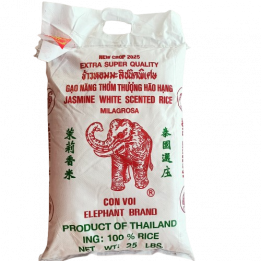 Elephant Jasmine White Scented Rice 25 LBS