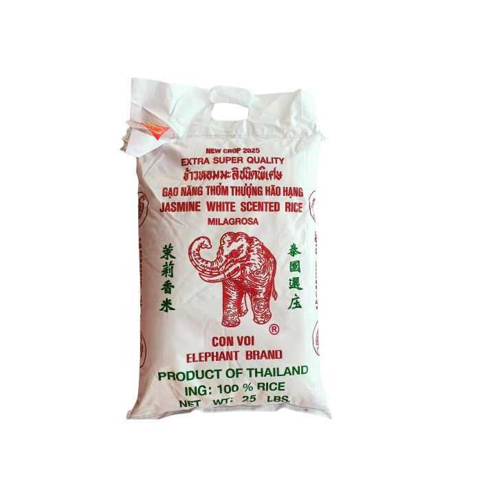 Elephant Jasmine White Scented Rice 25 LBS