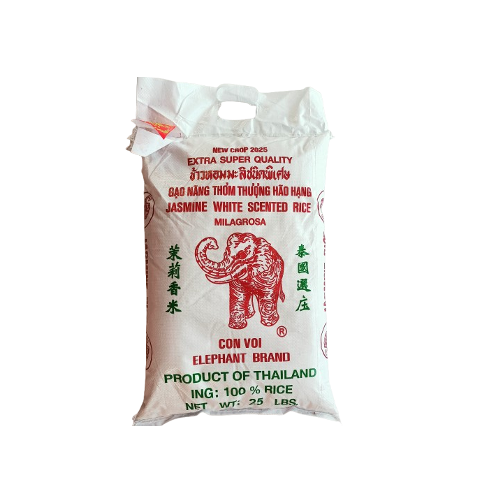 Elephant Jasmine White Scented Rice 25 LBS