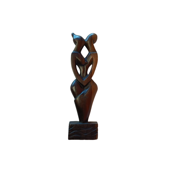 West African Wood Couple Carving