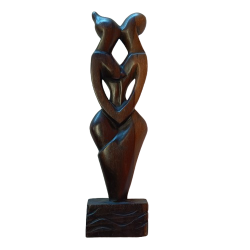 West African Wood Couple Carving