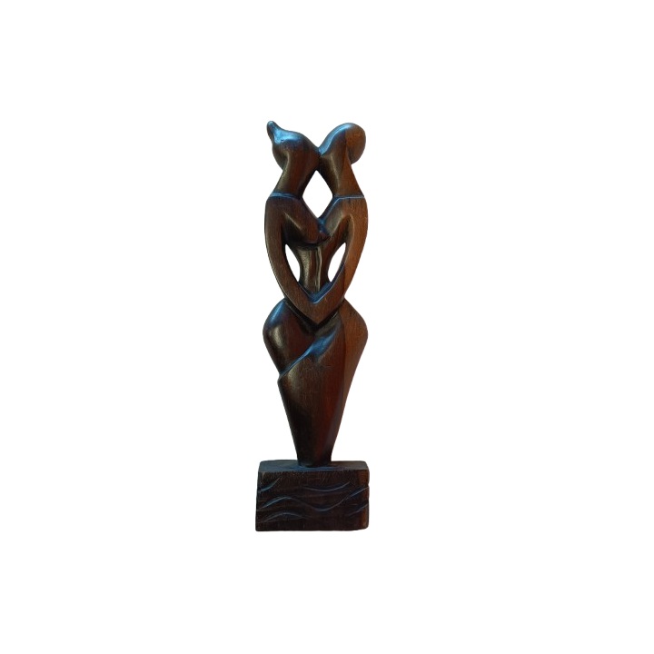 West African Wood Couple Carving