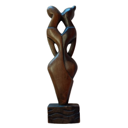 West African Wood Couple Carving