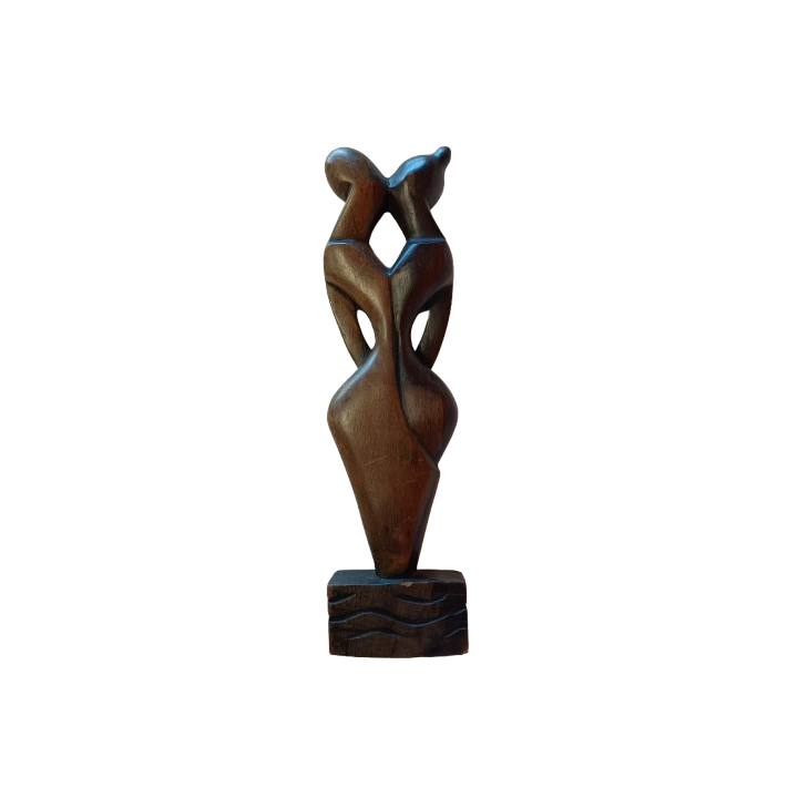 West African Wood Couple Carving